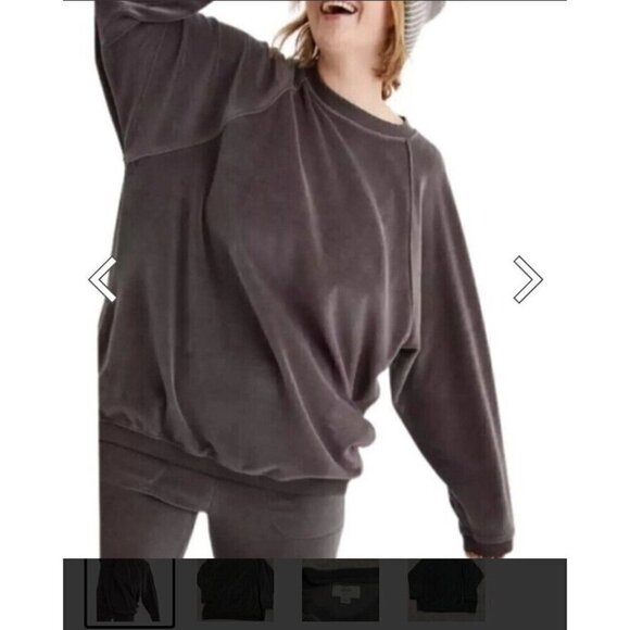 Aerie Velour Oversized Crewneck Sweatshirt Size L - Picture 1 of 9